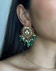 Paan Phool Enamel Stud Earrings