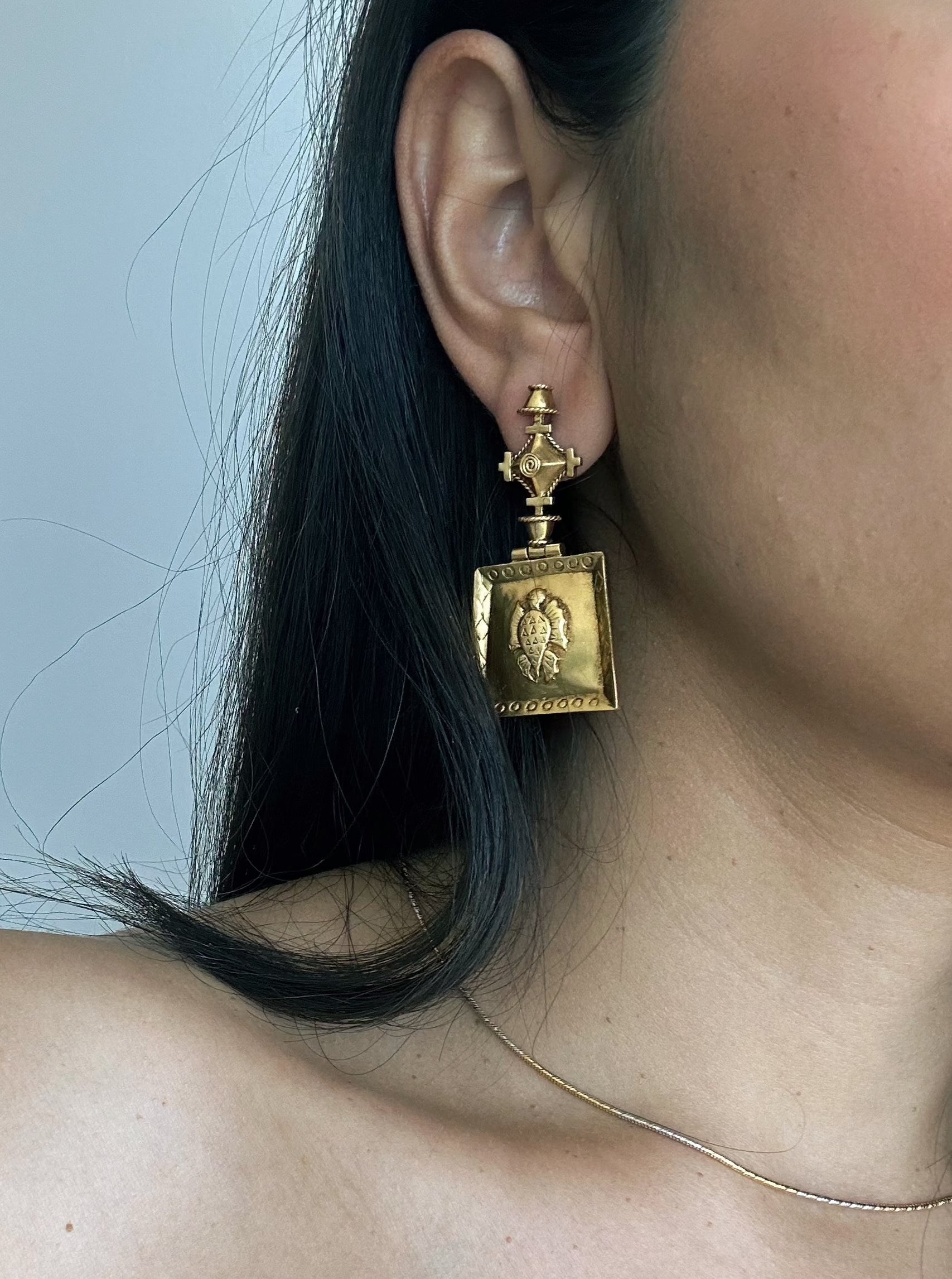 Tortoise Tribal Earrings
