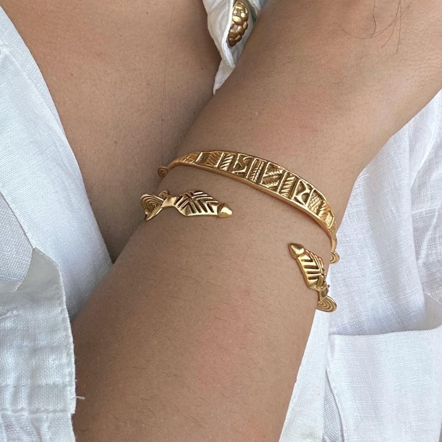 Tribal Spear Gold Bracelet