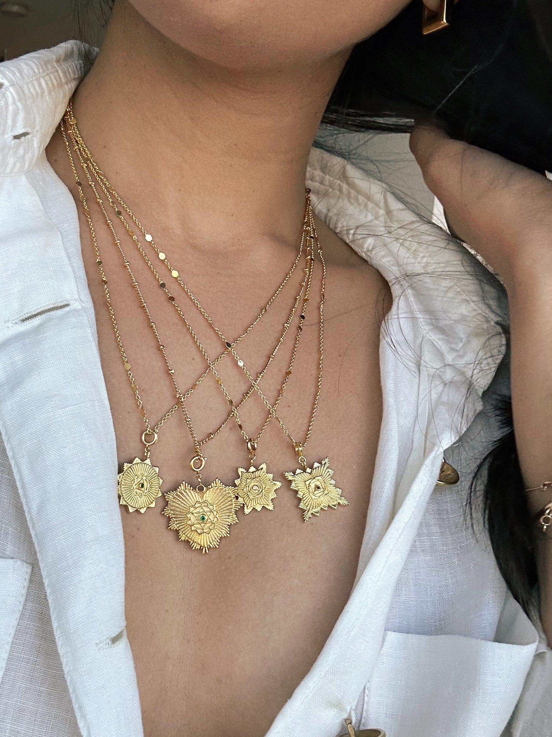 Gol Chakra Gold Necklace