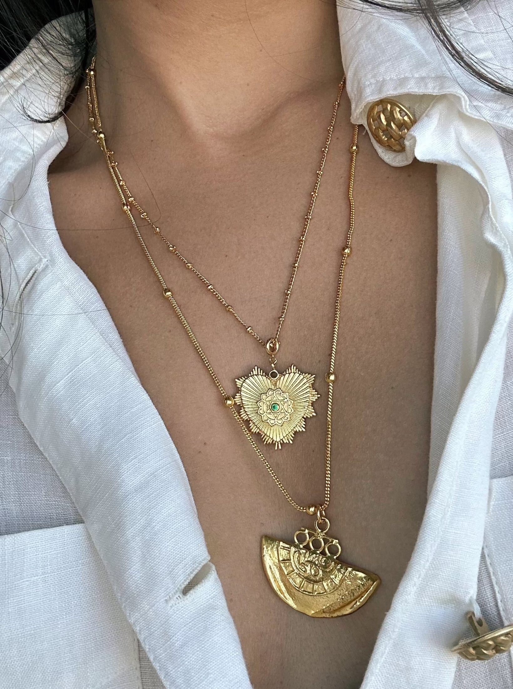 Dil Chakra Gold Necklace