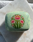 Pamposh Handpainted Midi Jewelry Box in Mint
