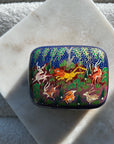 Chinar Handpainted Midi Jewelry Box in Blue