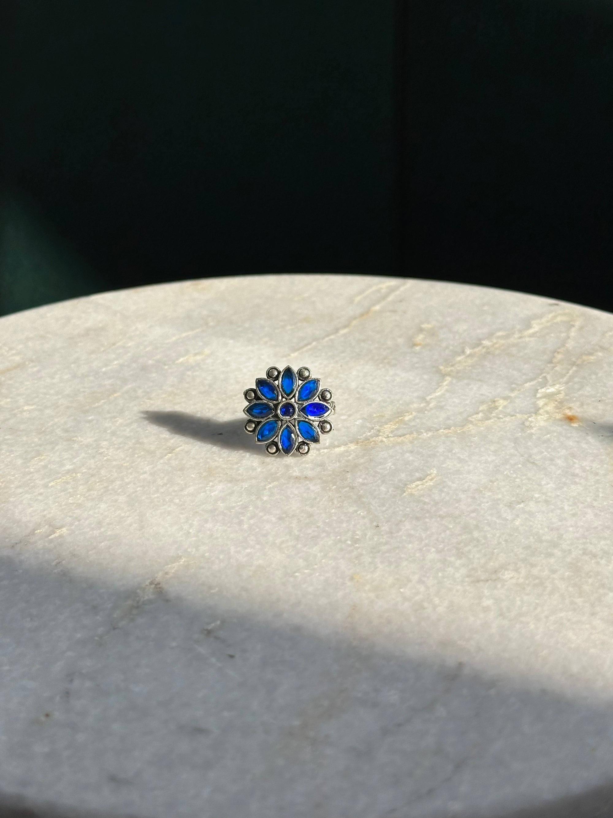 Blue Phool Ring