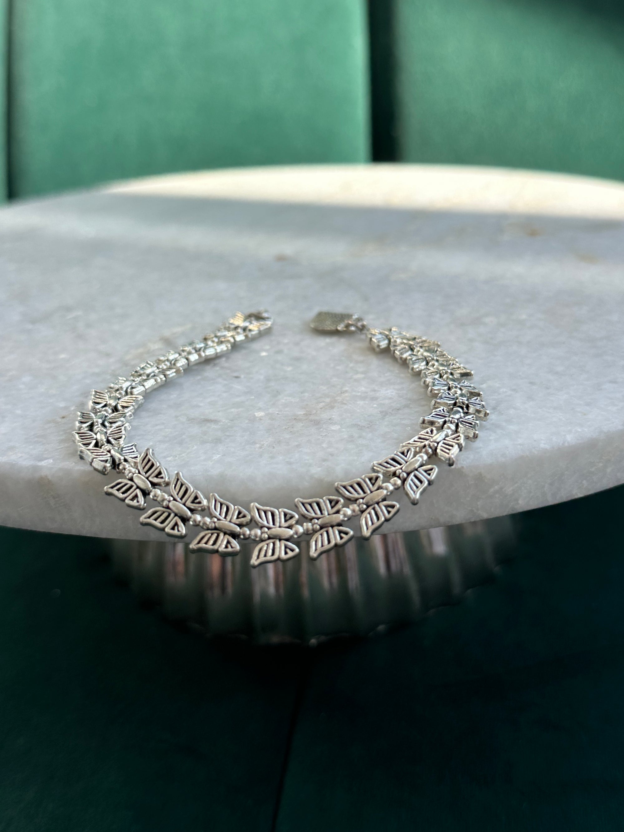 Butterfly Silver Anklet