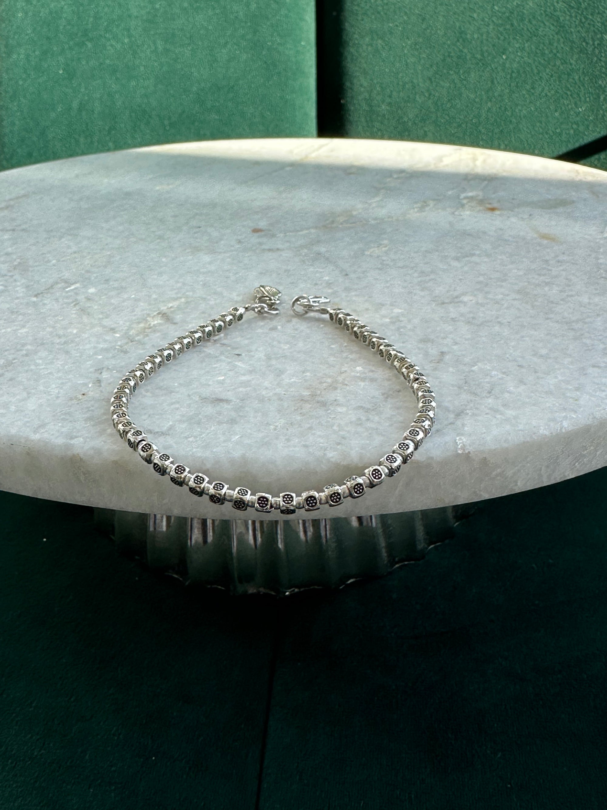 Dice Silver Anklet