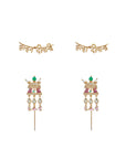 Palki Jhalar Earrings and Dulhan Dewani Ear Cuffs