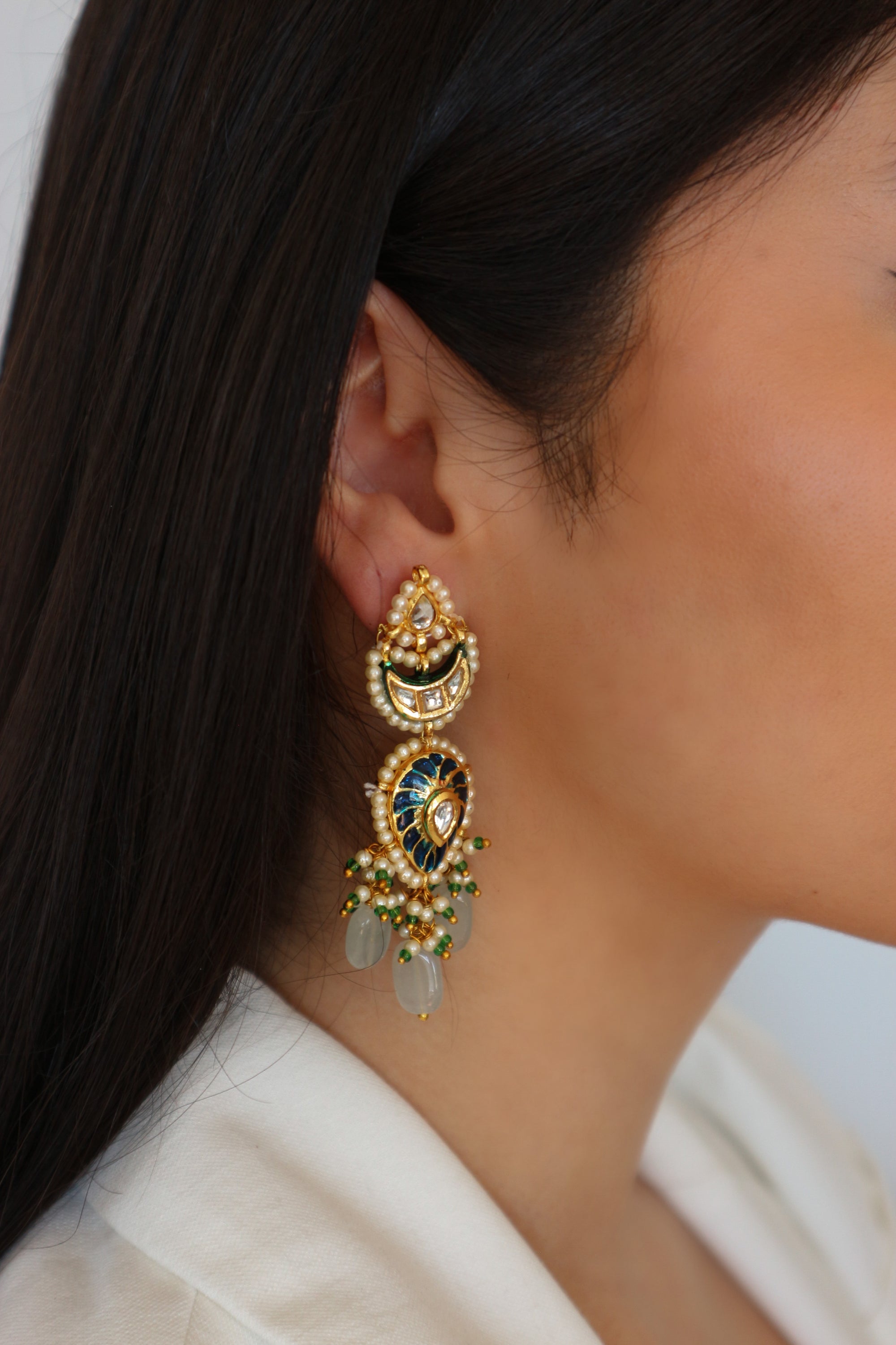 Blue Moon Kundan Earrings