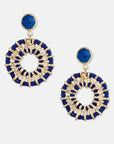 Woven Drop Hoop Earrings in Blue