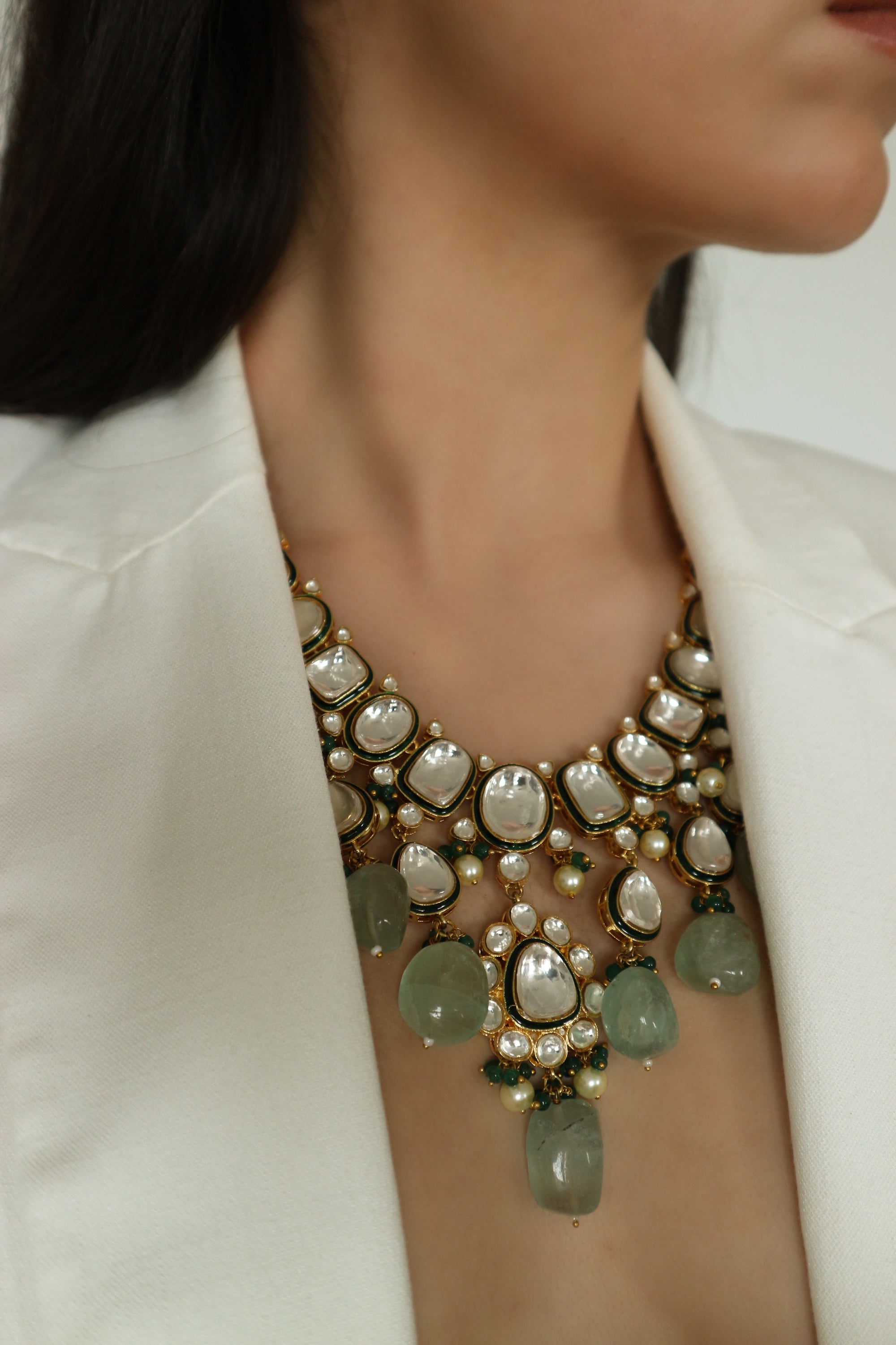 Gulnar Polki Necklace Set