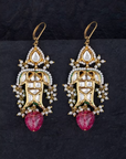Jal Ki Rani Kundan & Tourmaline Drop Earrings