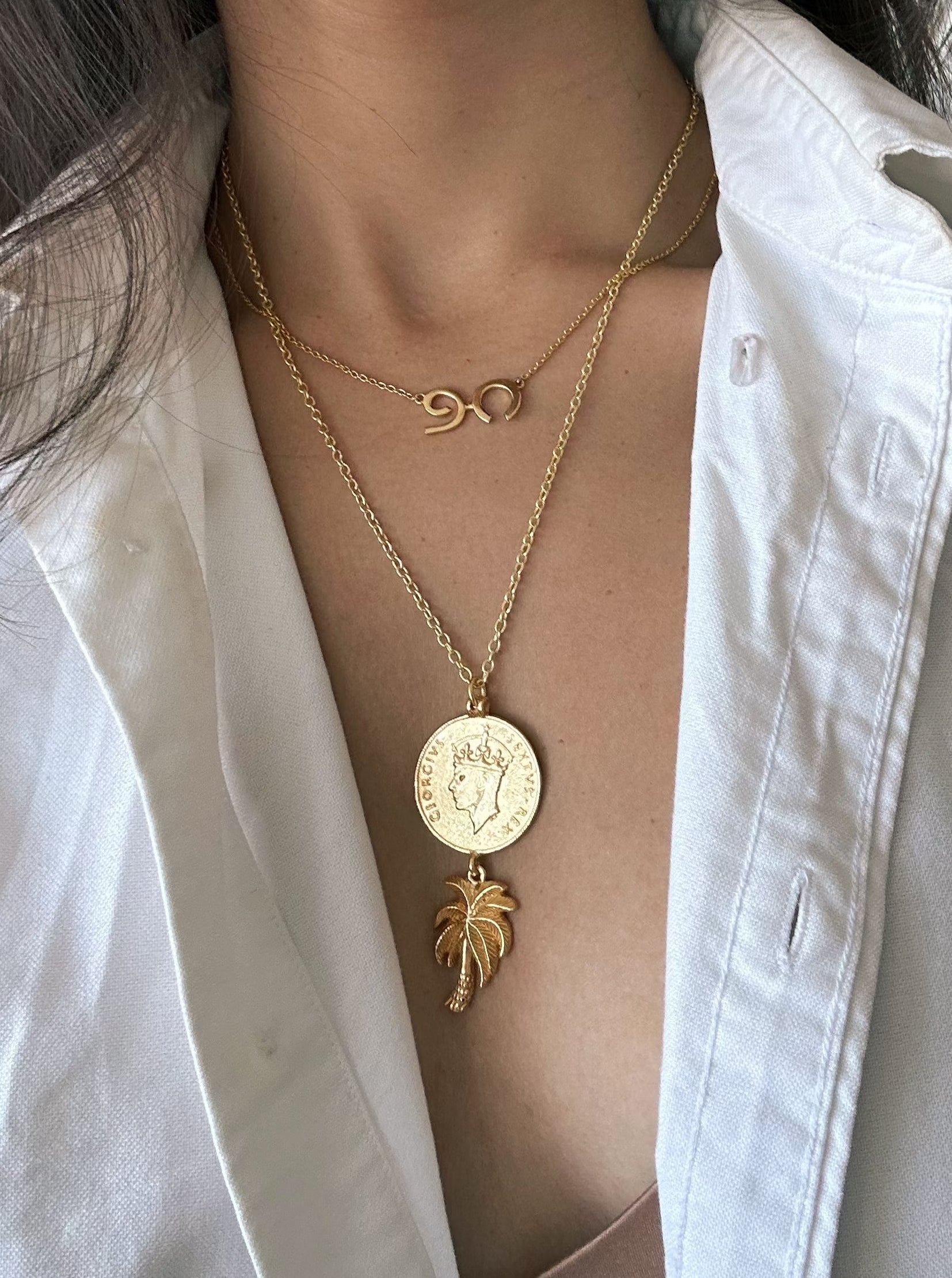 Palms Eve Coin Necklace