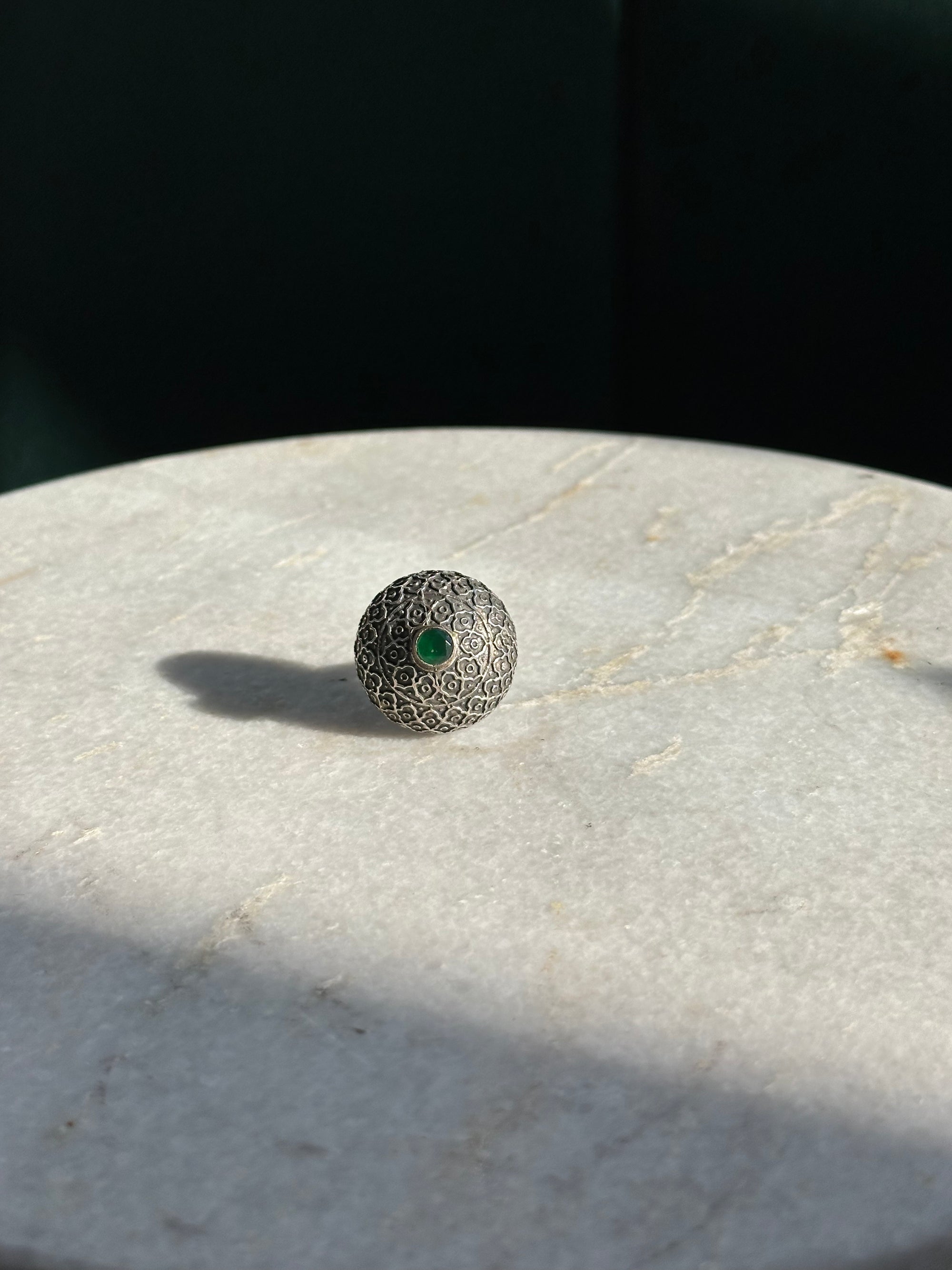 Green Trishool Ring