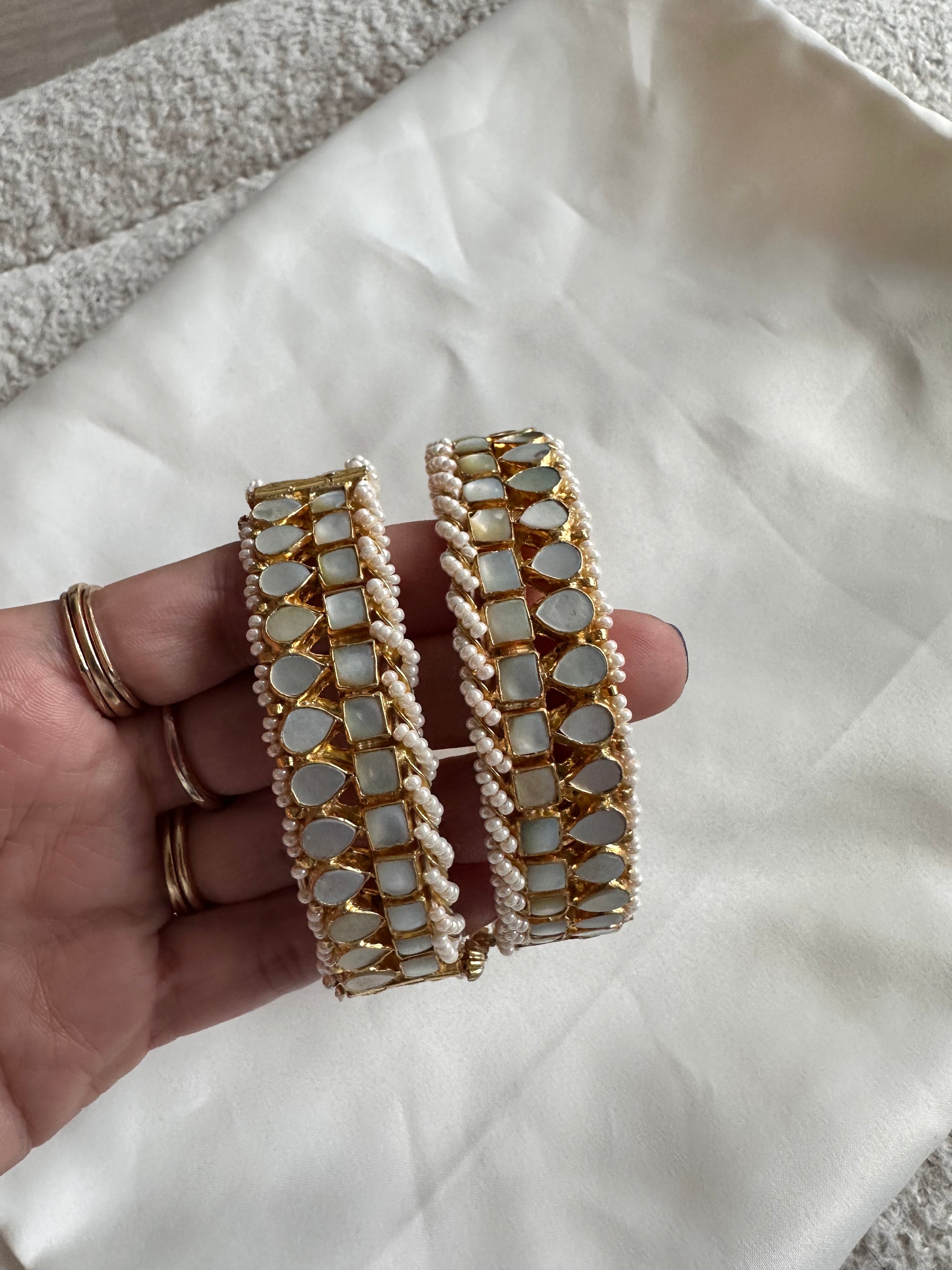 Jaisalmer Mother of Pearl Cuff Bracelet