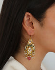 Jal Ki Rani Kundan & Tourmaline Drop Earrings