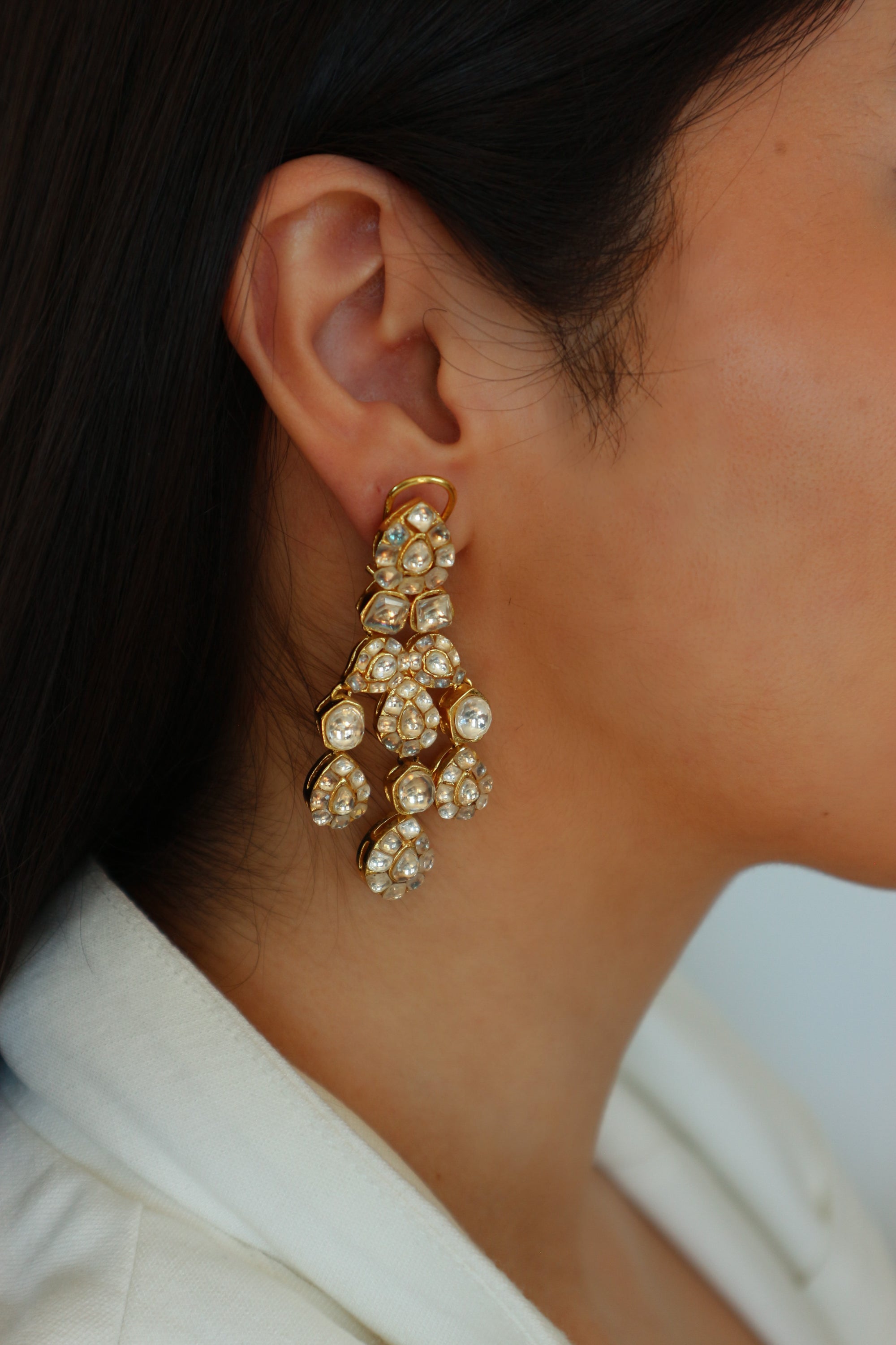 Rosa Polki Earrings