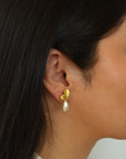 Leaf Pearl Drop Earrings