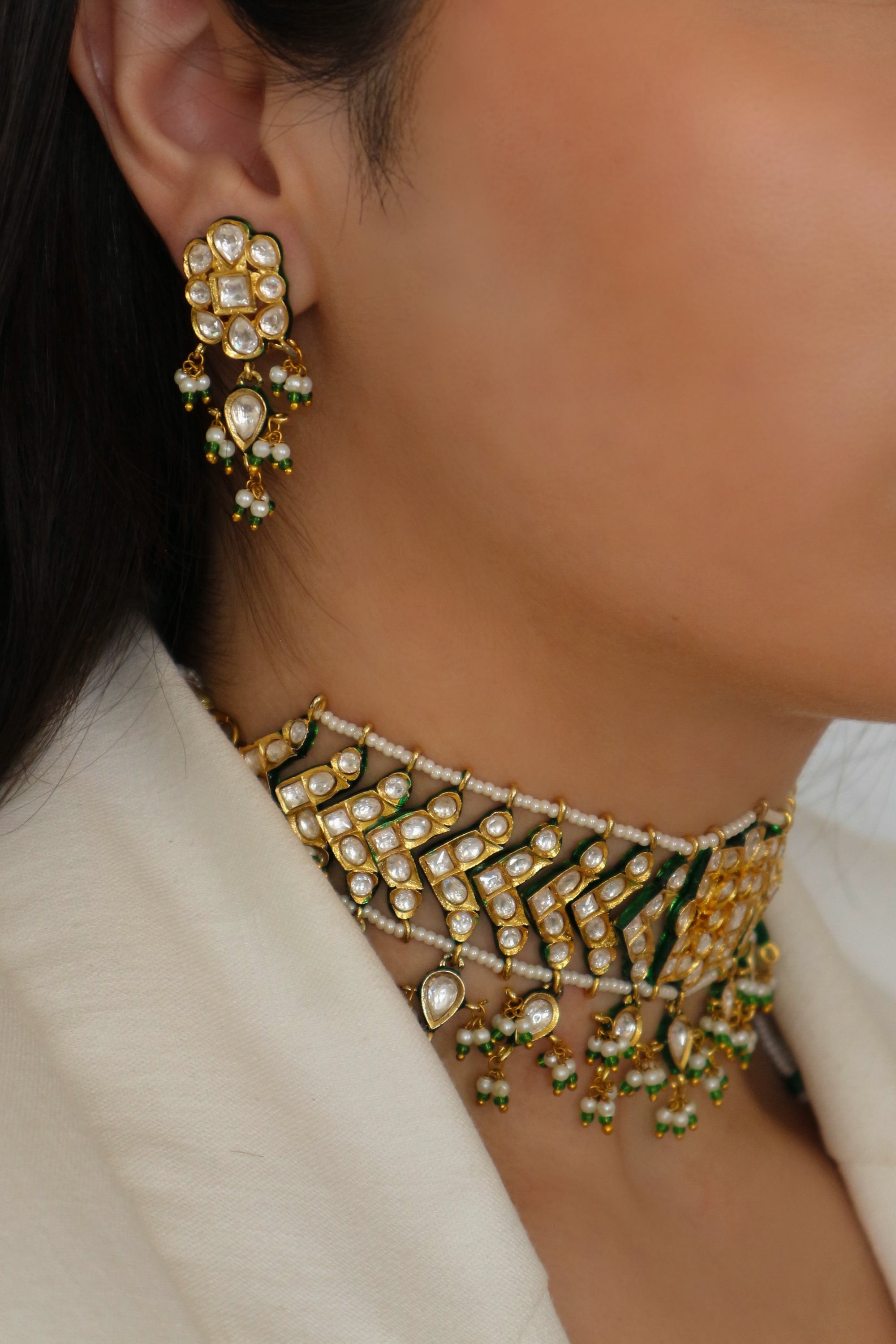 Mehrunisa Kundan Choker Necklace Set
