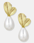 Leaf Pearl Drop Earrings