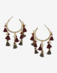 Deep Tassel Hoop Earrings