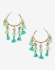 Minty Tassel Hoop Earrings