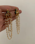 Trishool Curtain Pearl Earrings